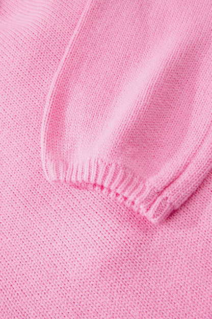 Bow Tie Backless Bubble Sleeve Sweater