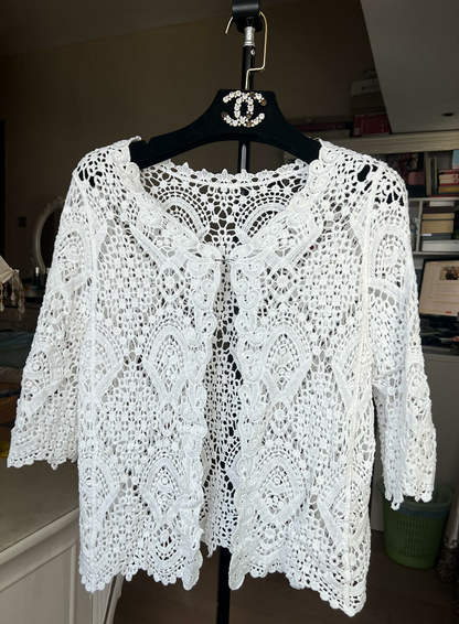 Beach Sunscreen Cutout Cardigan Jacket Crochet hook