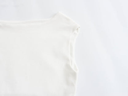 Spring Women Clothing Simple Sleeveless Boat Collar Cotton Jumpsuit