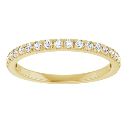 1/4 CTW Natural Diamond French-Set Anniversary Ring  14K Yellow Gold