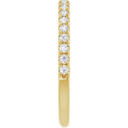 1/4 CTW Natural Diamond French-Set Anniversary Ring  14K Yellow Gold