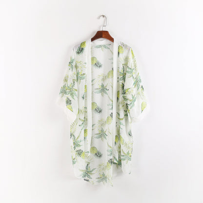 Pineapple Travel All Match Beach Sun Protection Cardigan Blouse
