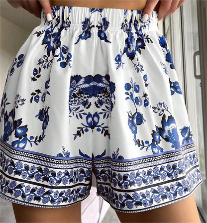 Beach Shorts Overpants Vacation Beach Shorts Summer Loose Printed Pants