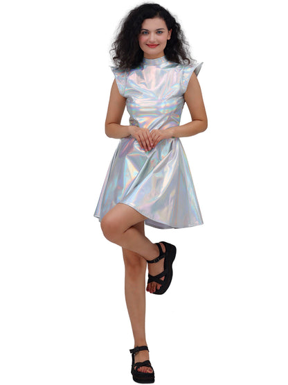 Arrival Halloween Costume Bronzing Patent Leather Solid Color Sexy Party Dress Performance Costume Accessories