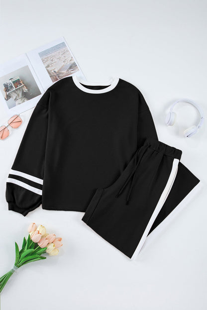 Varsity Stripe Pullover and Drawstring Pant Set
