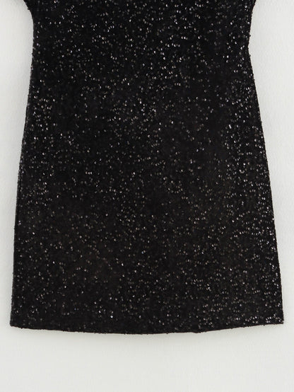 Winter Women Clothing Velvet Texture Sleeveless Back V neck Hip Dress