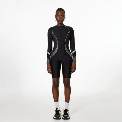 Sports Swimsuit Women Diving Long Sleeve Spring Swimsuit Textured One Piece Swimsuit Women