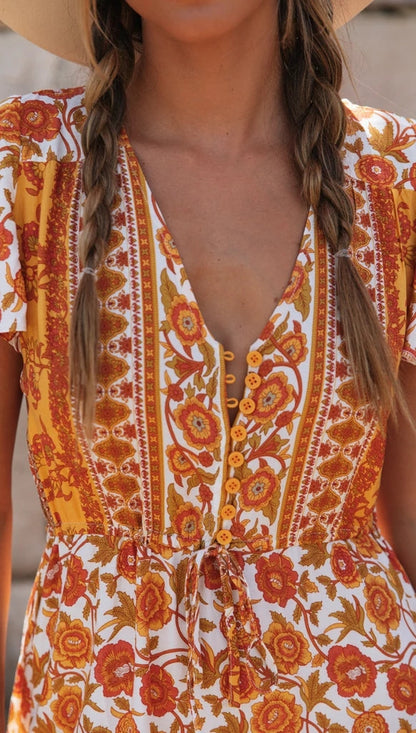 Women Clothing Best Casual Vacation Rayon Positioning Floral Print Maxi Dress