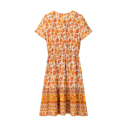 Women Clothing Best Casual Vacation Rayon Positioning Floral Print Maxi Dress