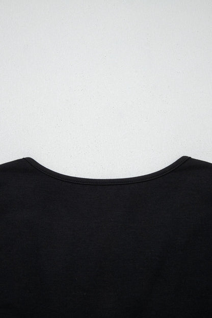 Plus Size Solid Bow-Tie Peplum Tank Top