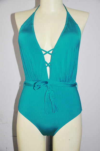 Belly Covering Gathering Swimwear Swimsuit Smart Sexy One Piece Bikini Swimsuit