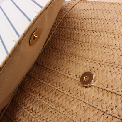 Simple Handmade Paper Braid Straw Bag Multi-Purpose Woven Bag Beach Bag Casual Women Bag
