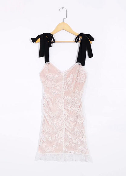 Summer Lace Cami Dress Niche Lace Strap Hepburn Cami Dress Very Fairy Slim White Dress