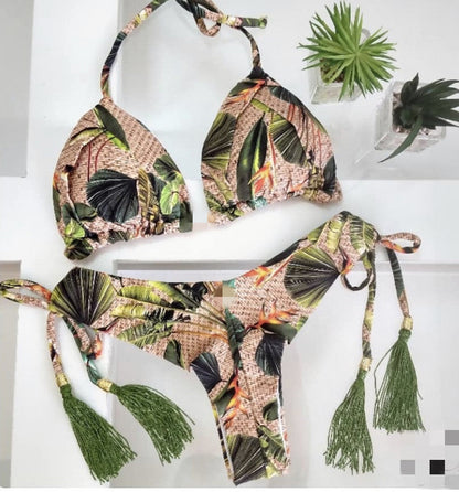 Bikini Leopard Print Bikini Multicolor Women Seperated Swimwear