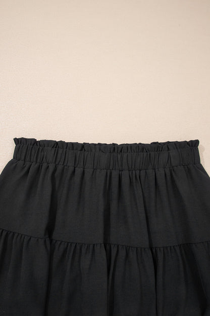 Plus Size Boho Frilled Elastic Waist Shorts