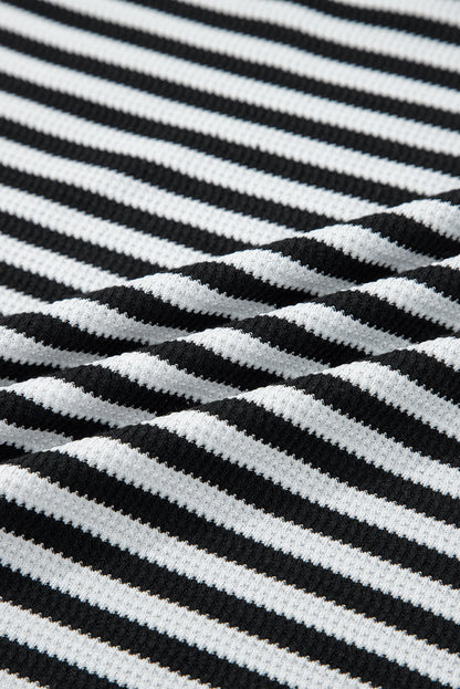 Stripe Thermal Knit Drop Shoulder Top