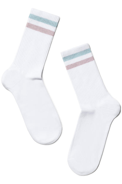 Conte Cotton Long Socks Active 157 - Lurex Stripes