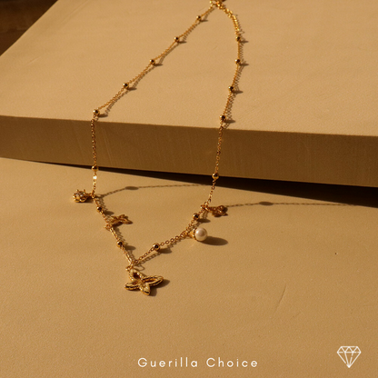 Jasmine Gold-Plated Woven Charm Necklace