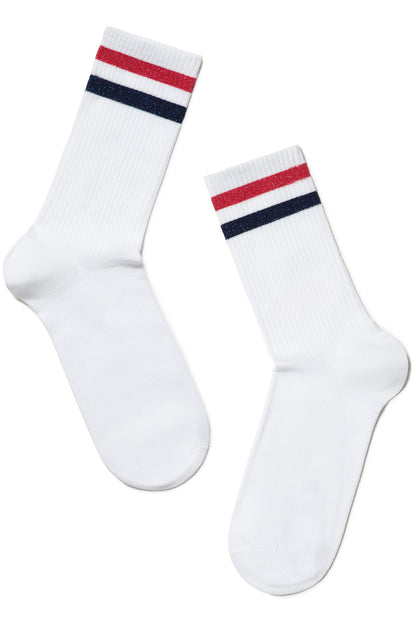Conte Cotton Long Socks Active 157 - Lurex Stripes