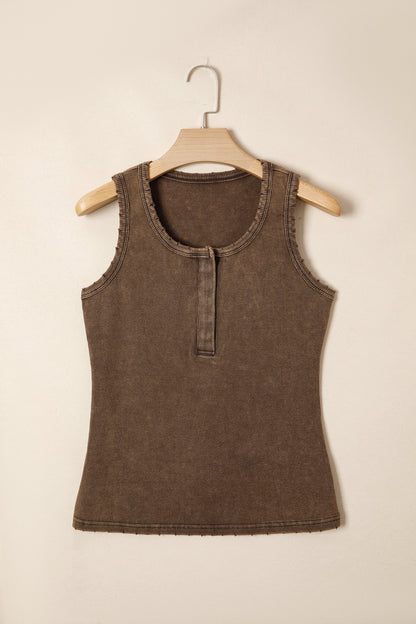 Solid Distressed Ribbed Mineral Wash Tank