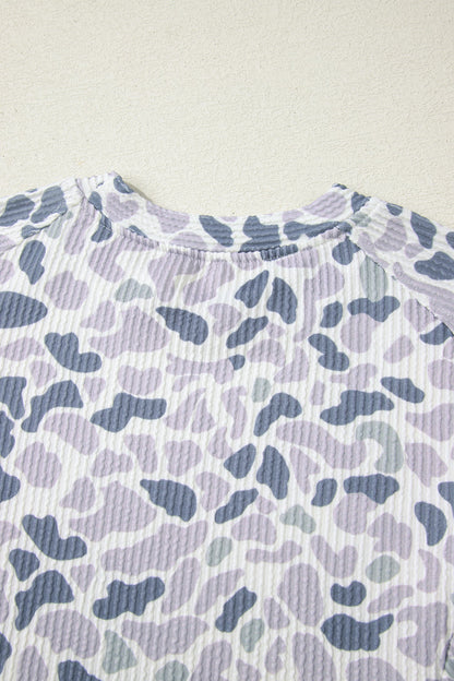 Camo Corded Knit Tee & Drawstring Pants Set