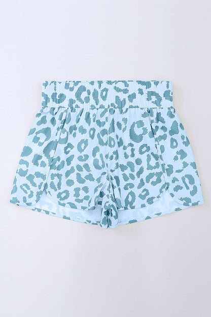 Leopard & Checker High Waist Athletic Shorts