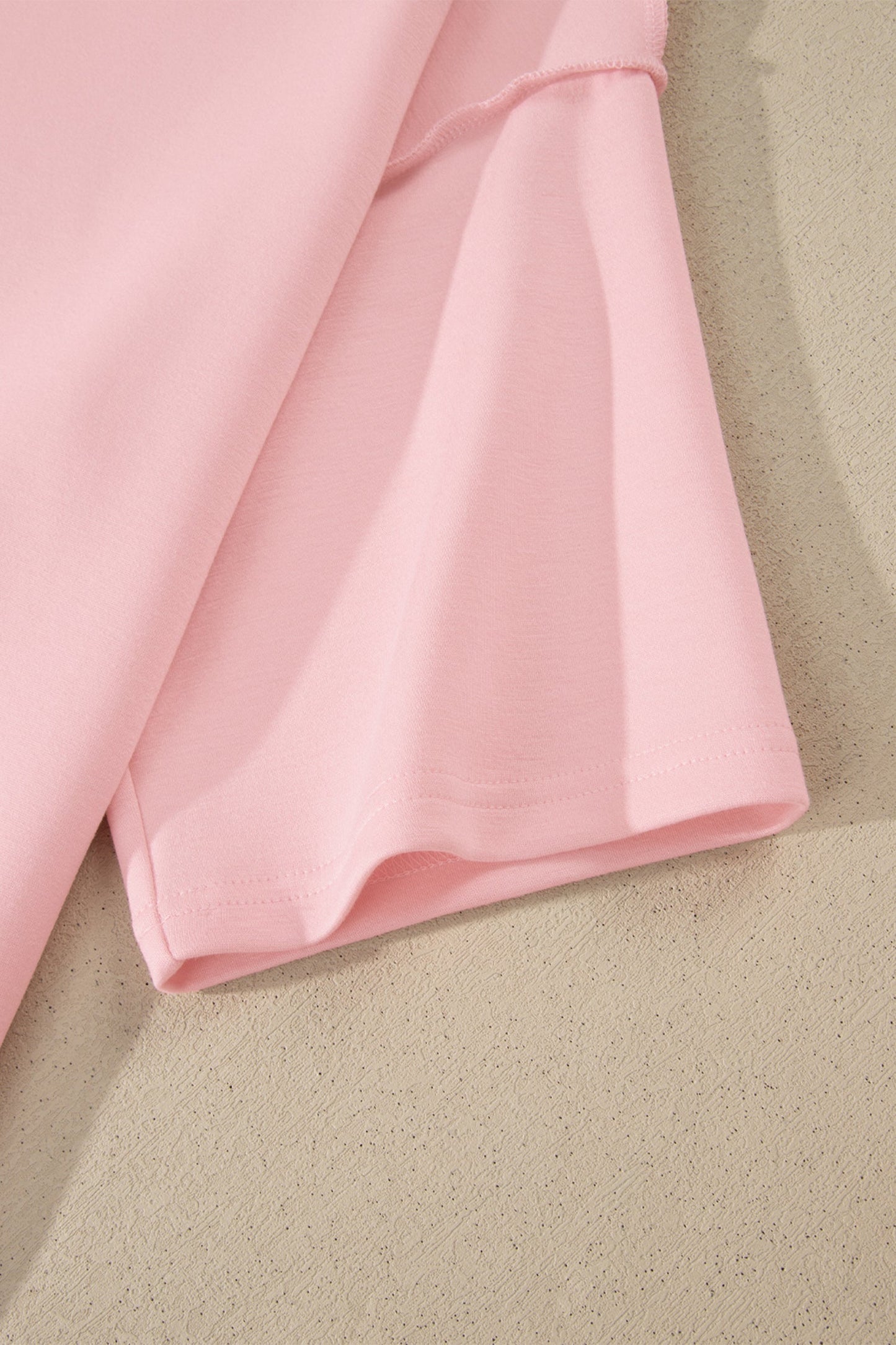Solid Exposed Seam Mock Neck Tee & Shorts Set