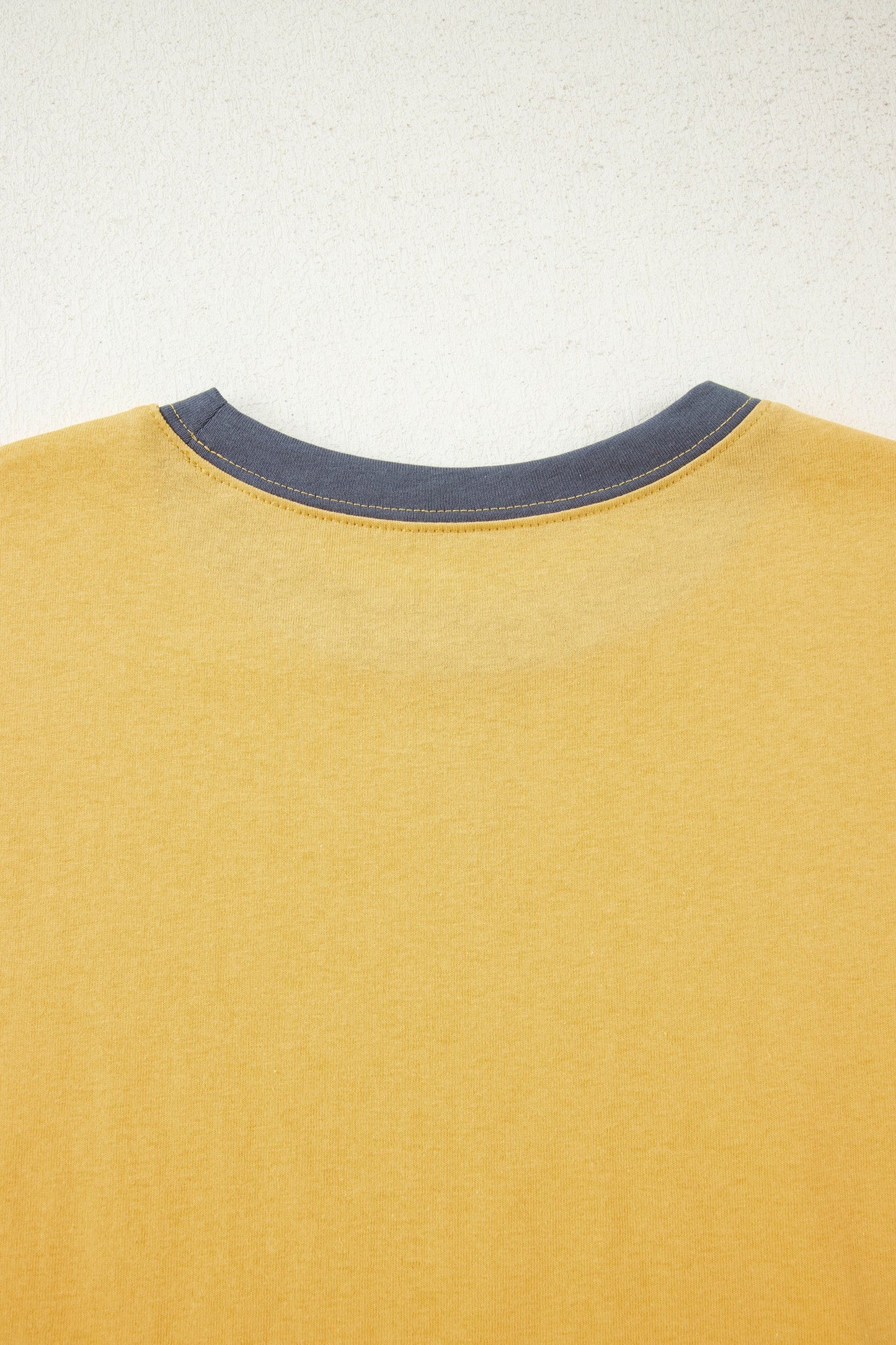 Contrast Trim Raw Hem Short Sleeve Top