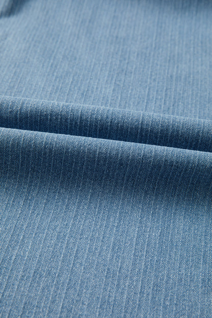 Plus Size Denim Textured Patch Pocket Jeans