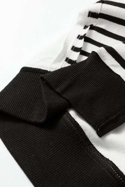 Stripe Patchwork Long Sleeve Knit Top