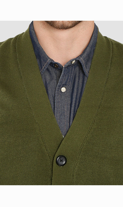 Men's Cashmere-Like Button Front Flat Knit Sweater Vest with front patch pockets