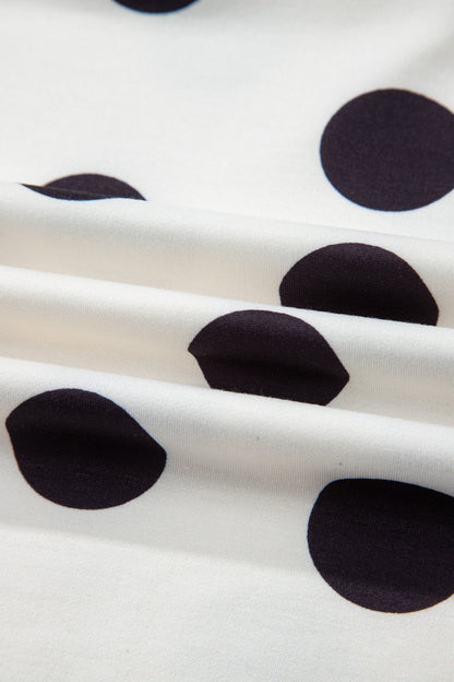 Polka Dot Pullover and Drawstring Shorts Set