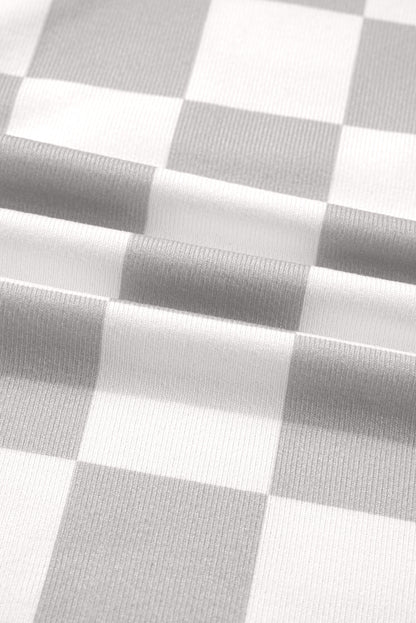 Plus Size Checker Button-Up Western Jacket