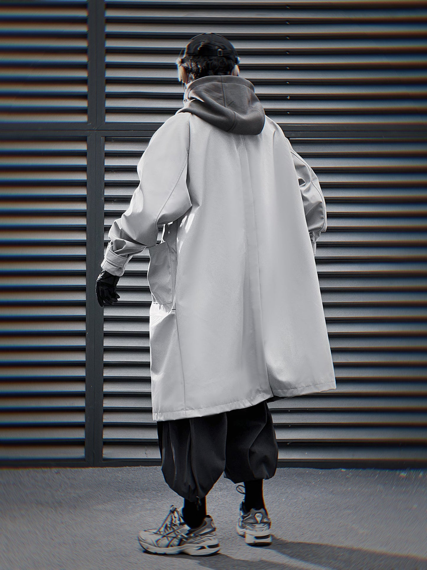 HiJ36 Grey Urban Trench Coat