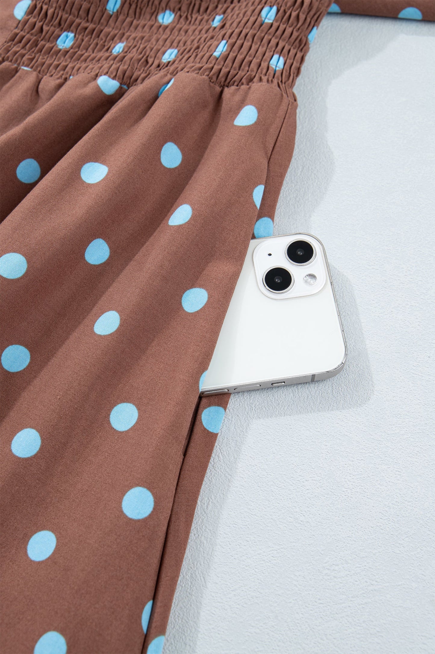Polka Dot Zip Up V-Neck Sleeveless Dress