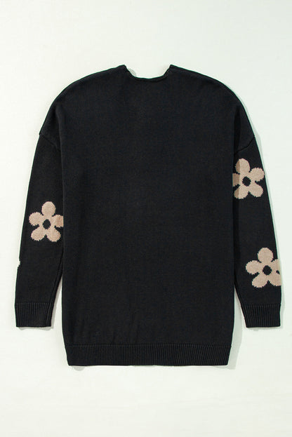 Floral Open-Front Cardigan