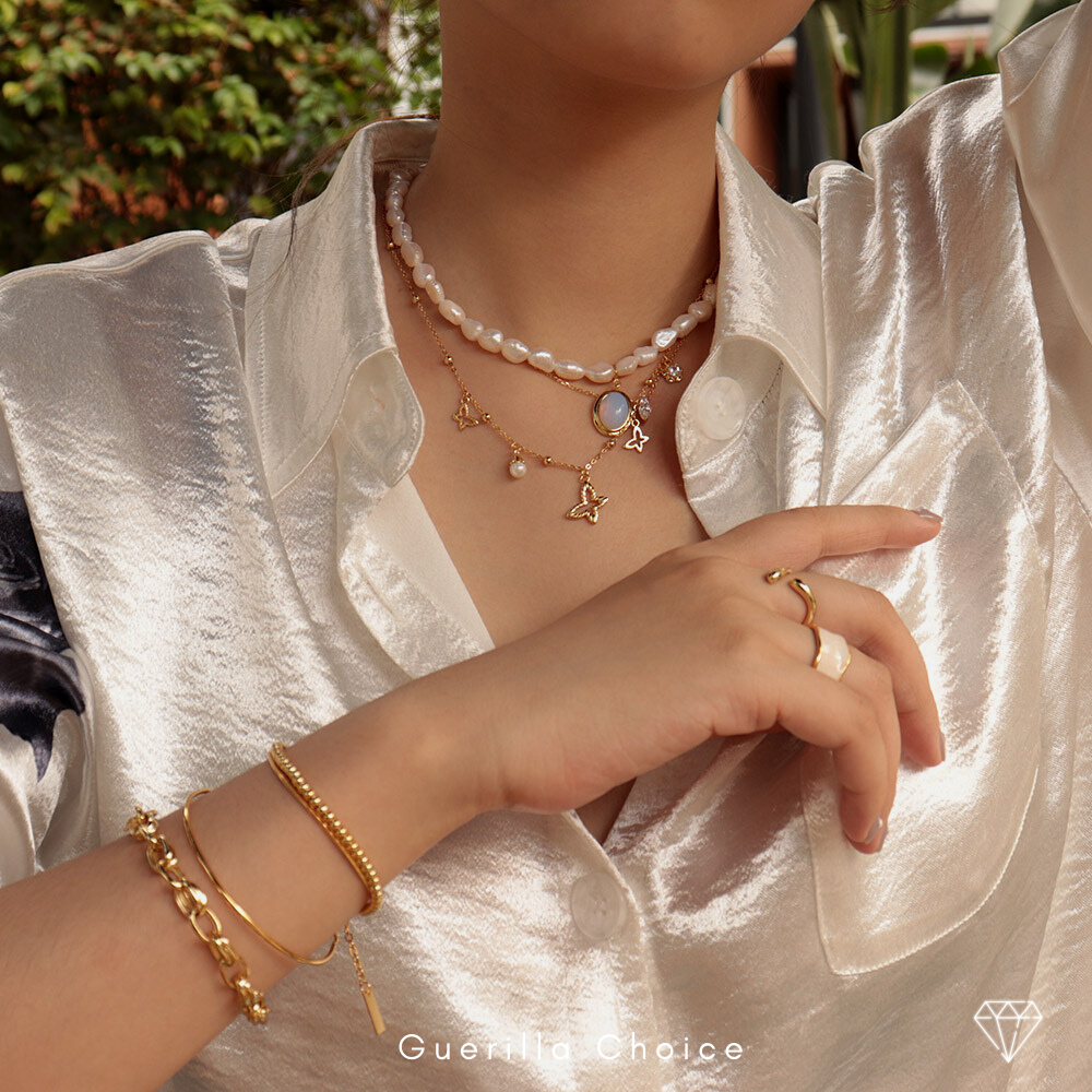 Jasmine Gold-Plated Woven Charm Necklace