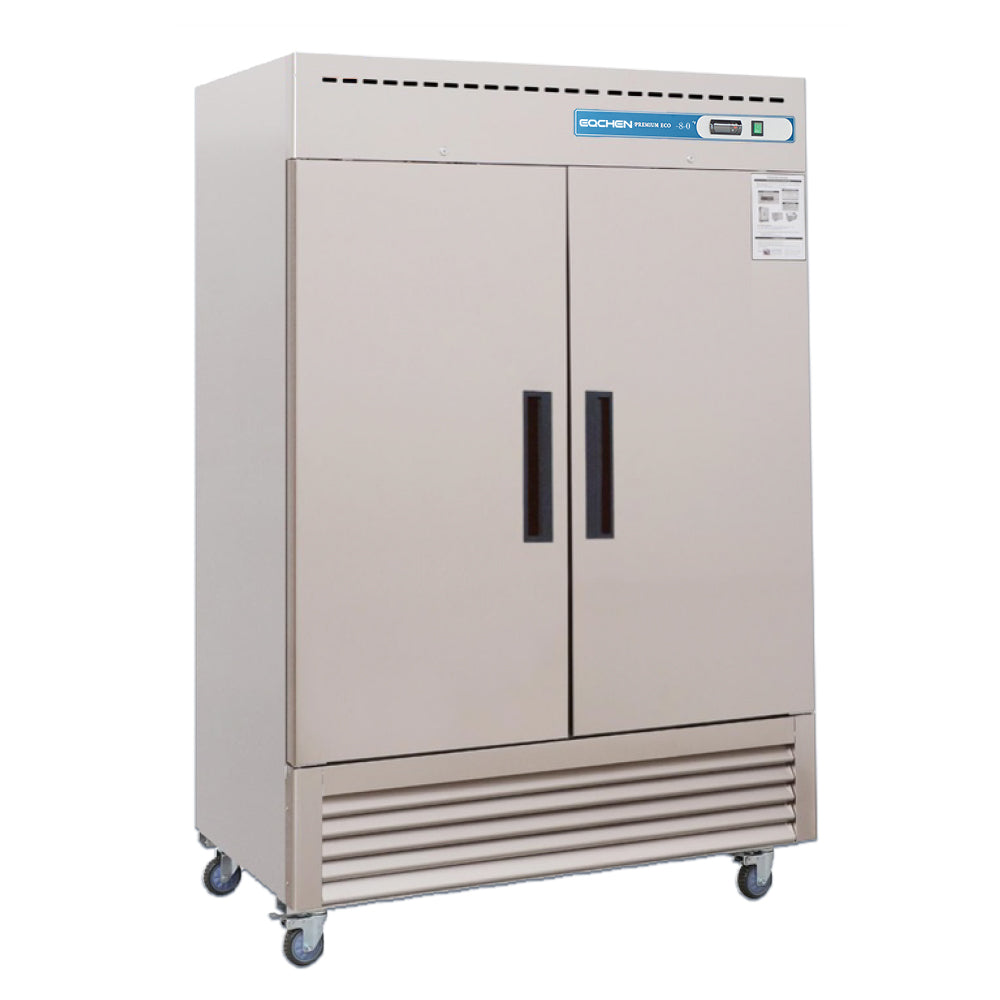 Commercial Reach in Freezer, 2 Door 49 Cu.ft Stainless Steel Commercial Reach in Solid Door Upright Fan Cooling Freezer