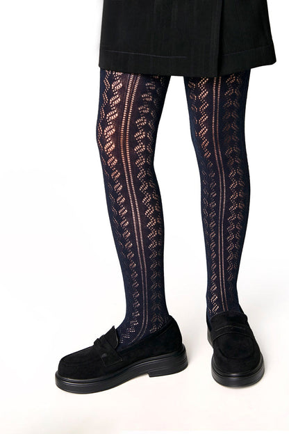 Conte-Kids Cotton Tights Miss 617 - Lace Pattern