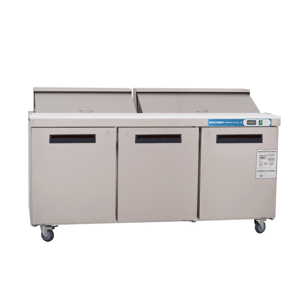 72 inch Salad Sandwich Prep Table Refrigerator, Stainless Steel Food Prep Cooler