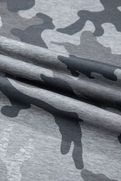 Camo Short Sleeve Round Neck T-Shirt