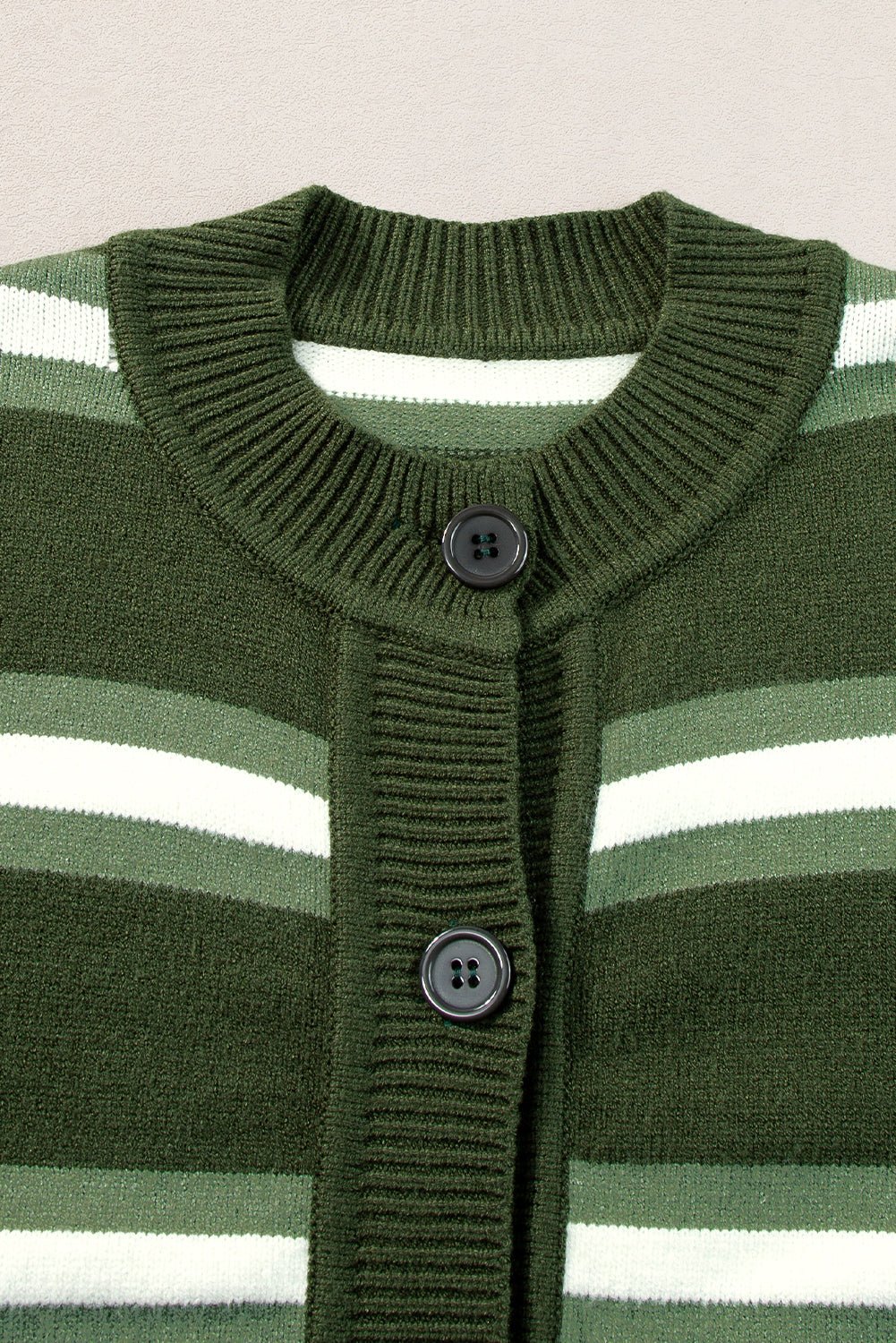 Stripe Drop Shoulder Buttoned Cardigan Sweater