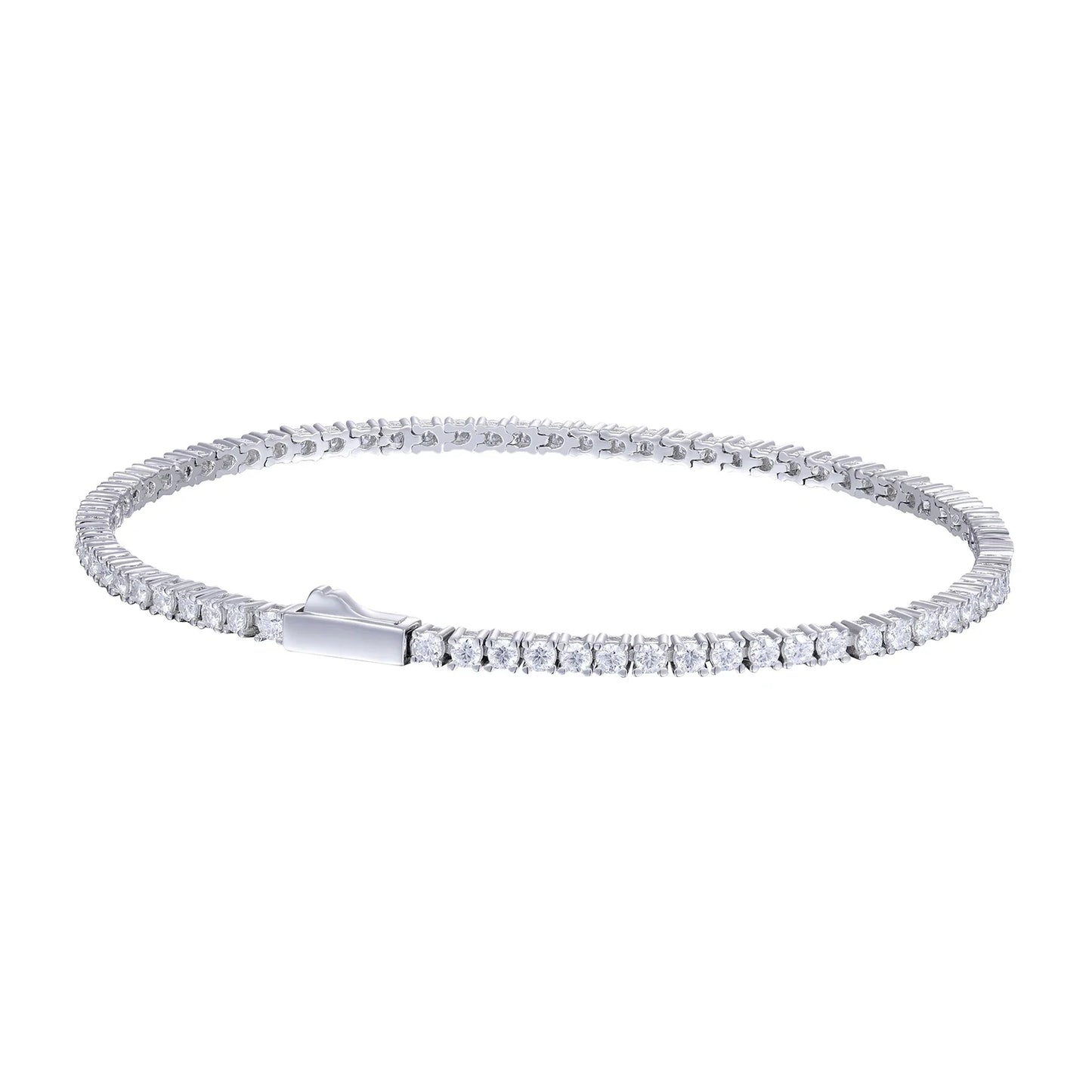 Lévêque Tennis Bracelet 2mm – 925 Sterling Silver & VVS Moissanite