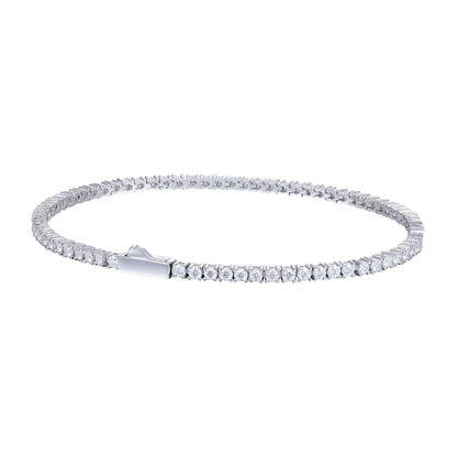 Lévêque Tennis Bracelet 2mm – 925 Sterling Silver & VVS Moissanite