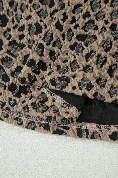 Leopard Textured Sleeveless Mini Dress