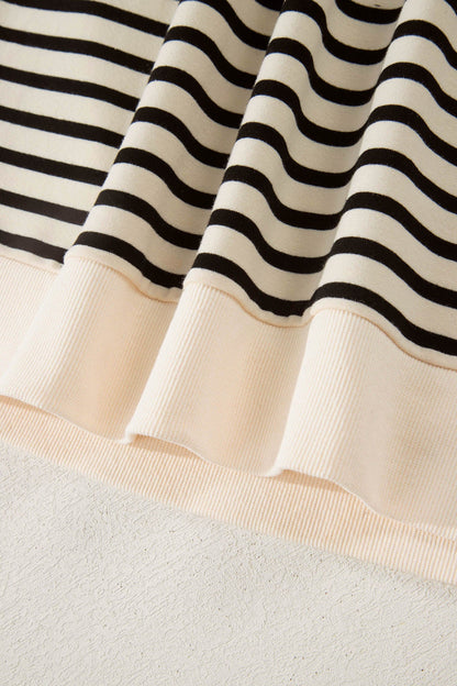 Stripe Colorblock Zip Polo & Drawstring Shorts Set