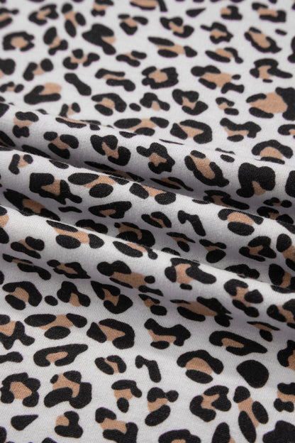 Leopard Loose Tee & Drawstring Waist Pants Set