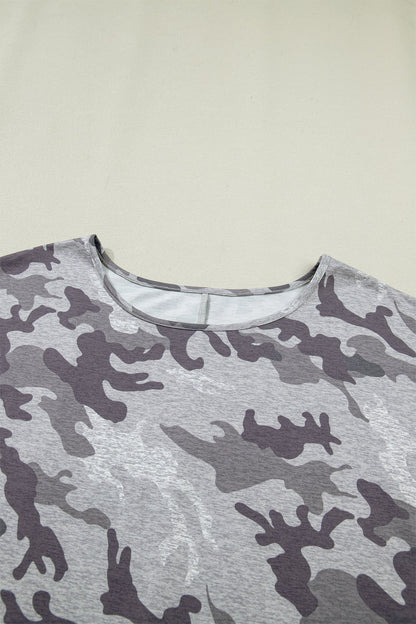 Plus Size Camo Short Sleeve T-Shirt