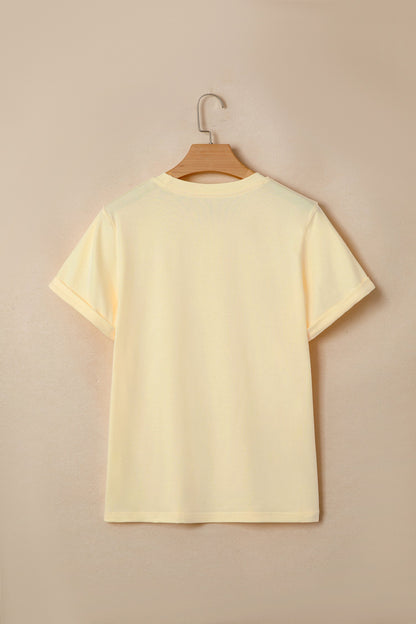 Solid Short Sleeve Crew Neck Tee