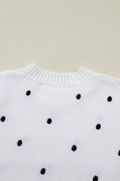 Polka Dot Bubble Short Sleeve Sweater